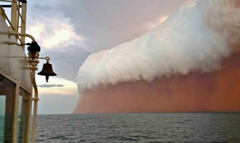 Tempestade de areia da Austrália. 