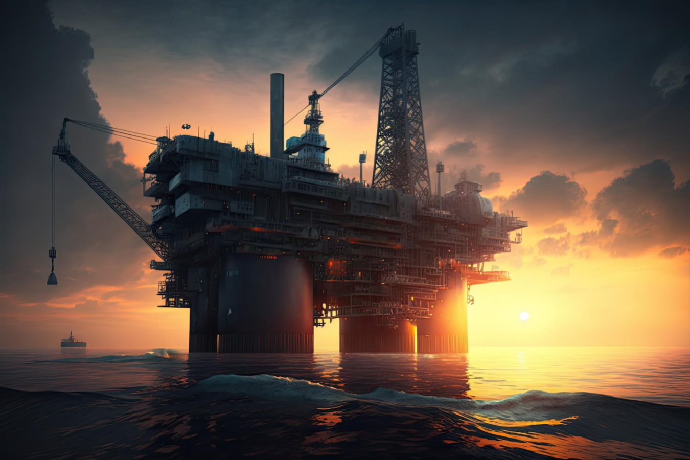 imagem mostra plataforma de petróleo para ilustrar um artigo sobre Engenharia de Petróleo e Gás