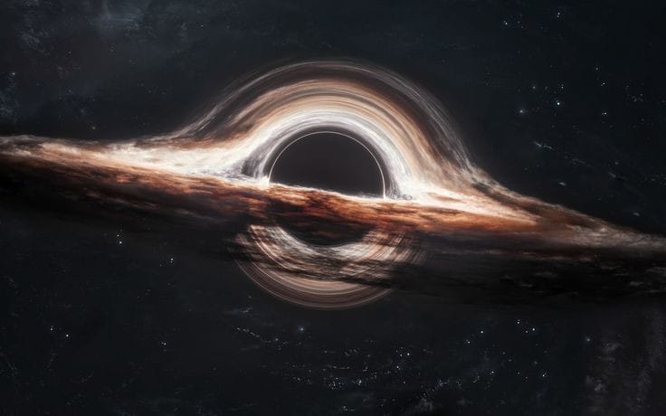 Imagem ilustra um buraco negro para um artigo sobre o possível buraco negro mais leve descoberto