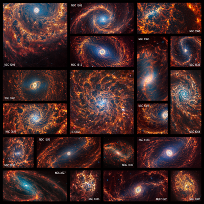A galeria mostra todas as 19 imagens tiradas pelo James Webb de galáxias espirais