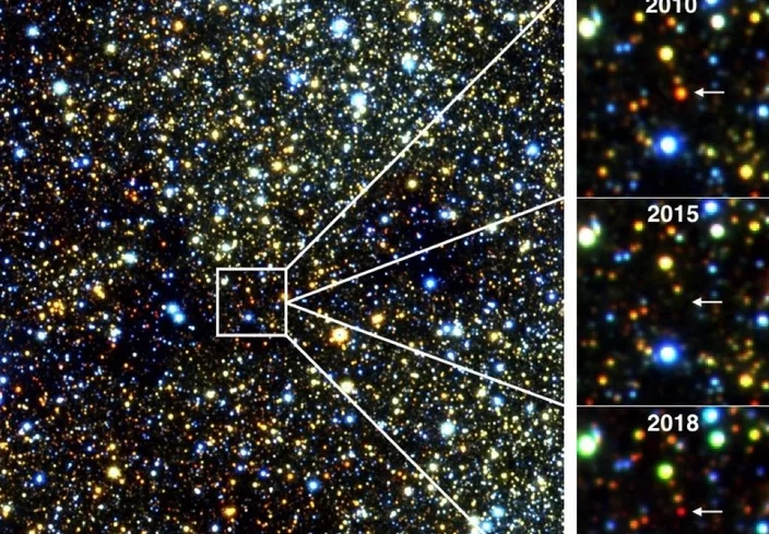 Imagem mostra estrela "velho fumante" para um artigo sobre a detecção de estrelas no centro da Via Láctea