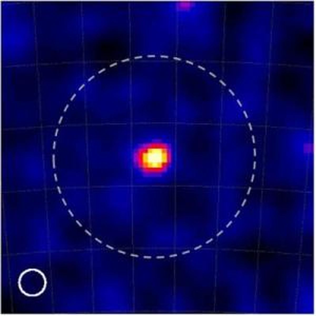 Imagem mostra pulsar para um artigo sobre a detecção de um pulsar usando filmes fotográficos e um balão