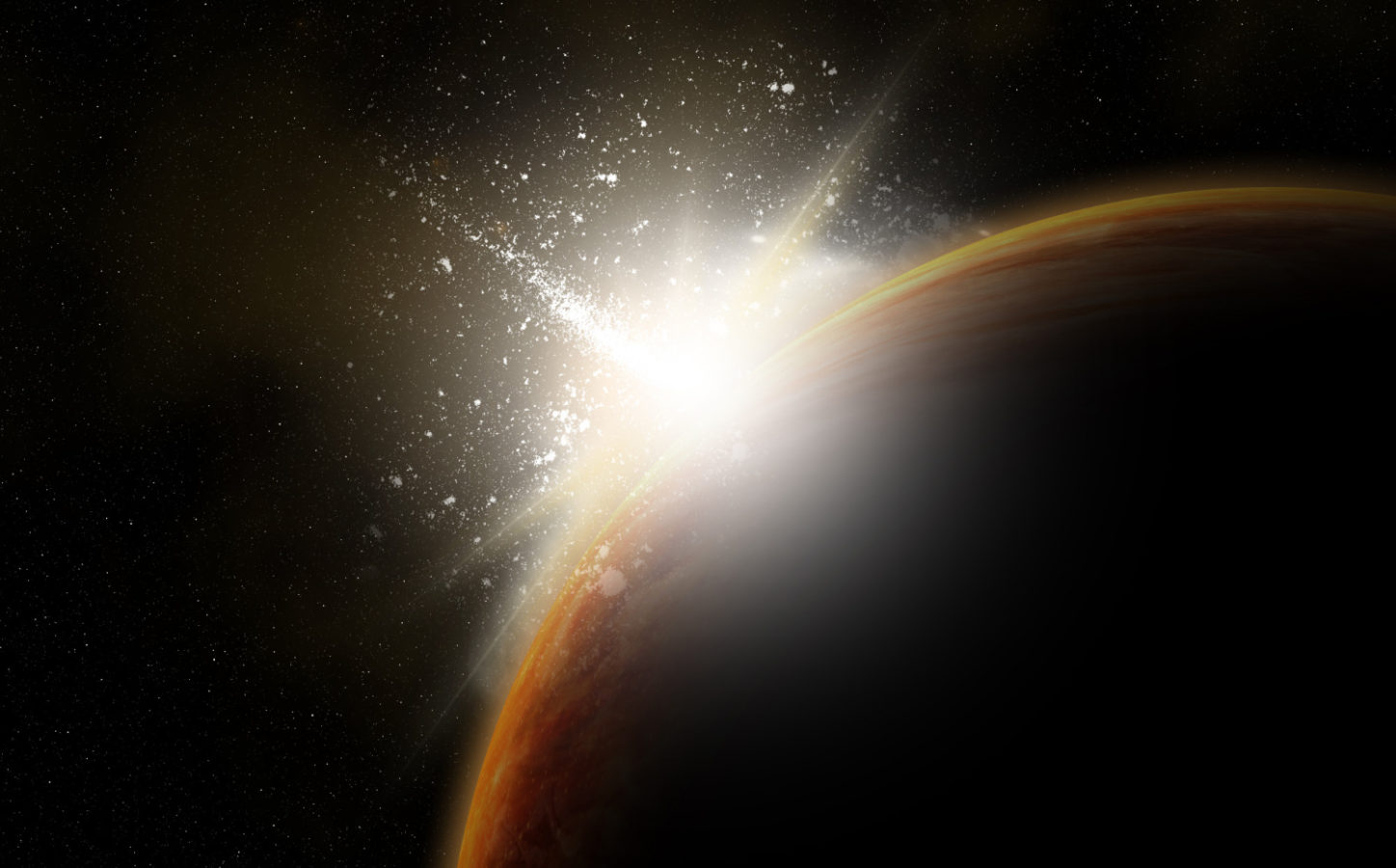 Imagem ilustra um exoplaneta para um artigo sobre uma superterra em zona habitável