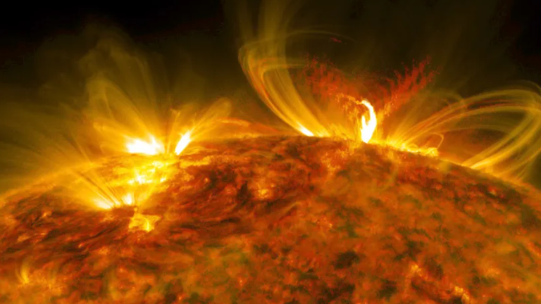 Imagem mostra o Sol para um artigo sobre uma explosão solar forte
