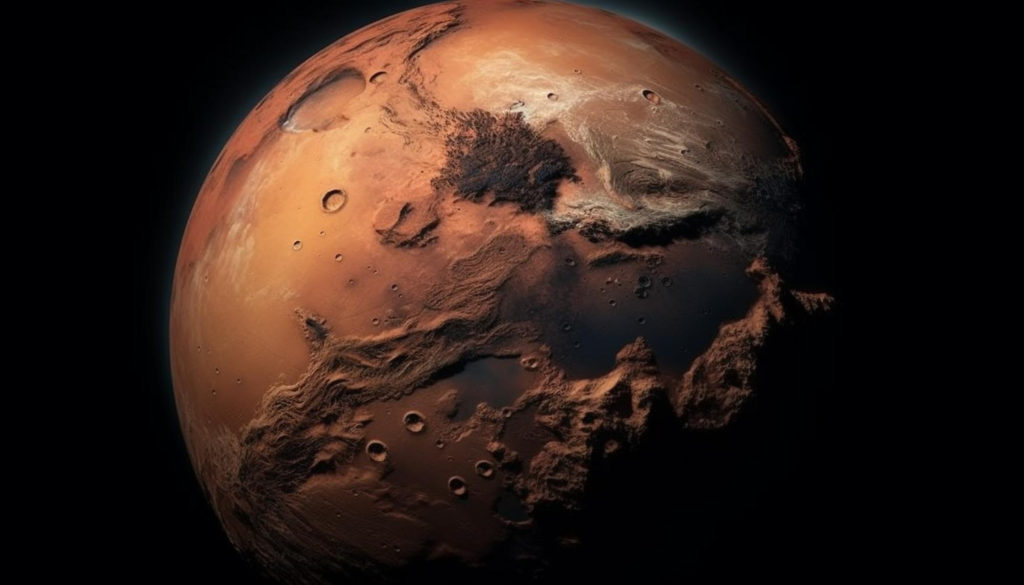 Imagem ilustra Marte para um artigo sobre os vulcões de Marte revelam passado da Terra