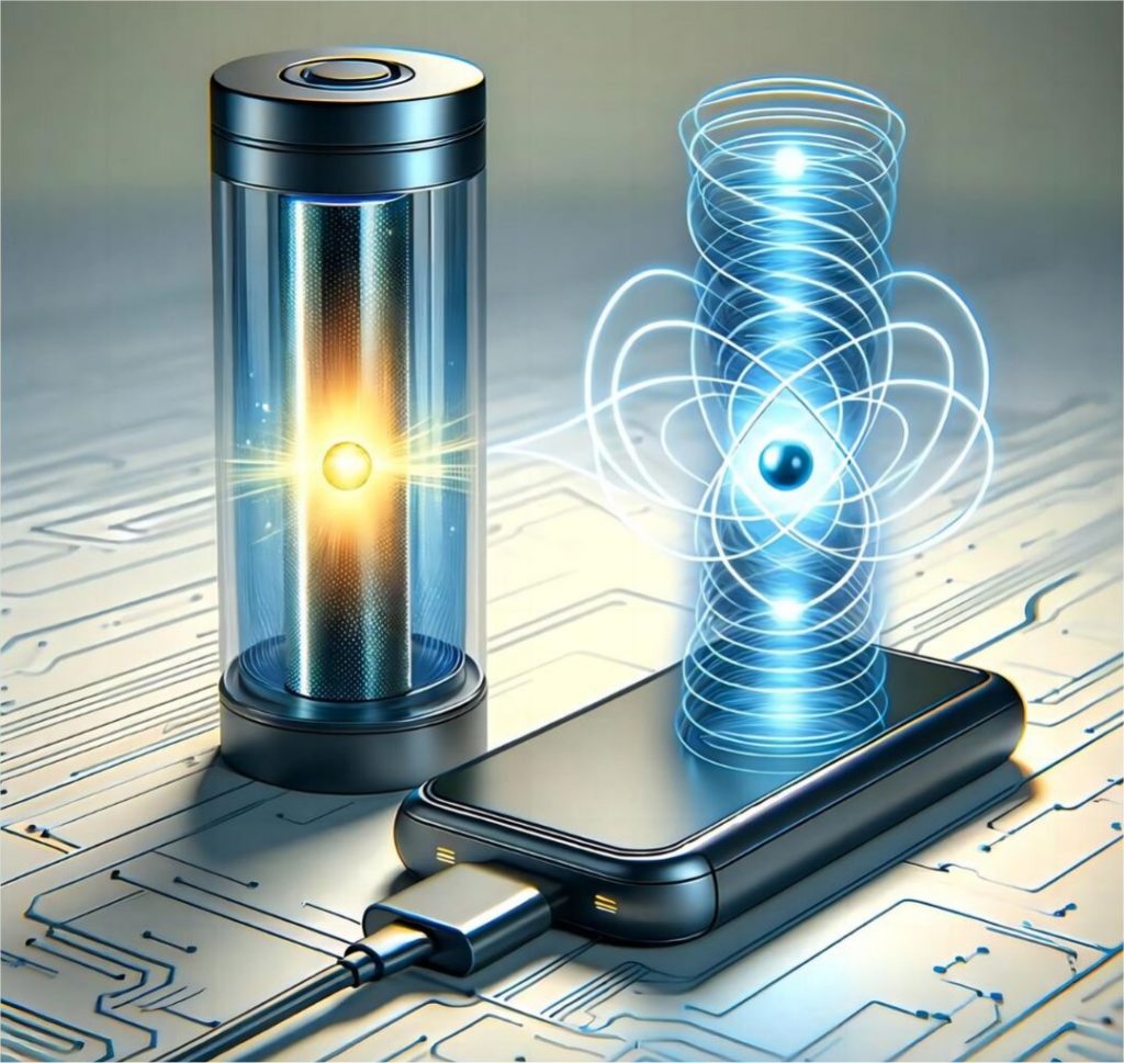 Imagem ilustra carregador para baterias quânticas usando canais de luz para um artigo sobre o mesmo