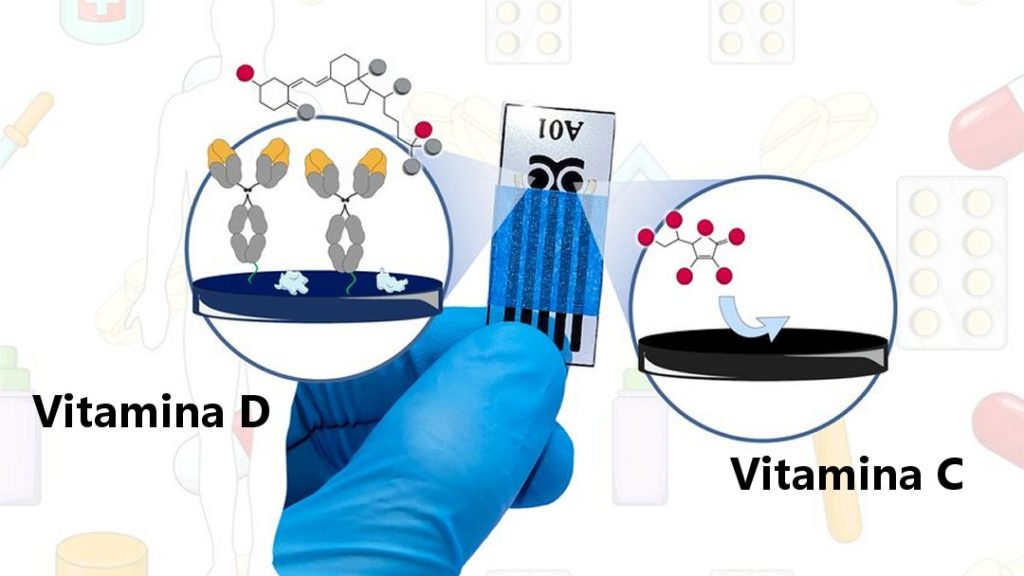Imagem ilustra chip revolucionário que detecta vitaminas C e D simultaneamente