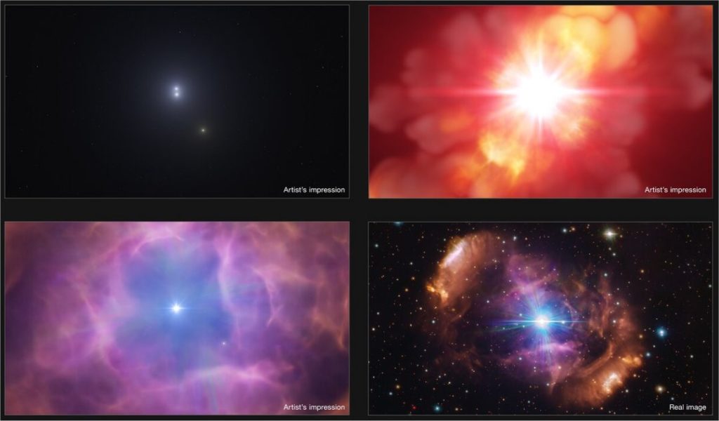 Imagem mostra estrelas e nebulosa de um sistema