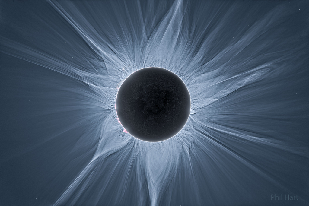 Imagem mostra detalhes da coroa solar registrados durante eclipse visto da Austrália