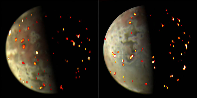 Io observada pela sonda Juno na luz infravermelha 