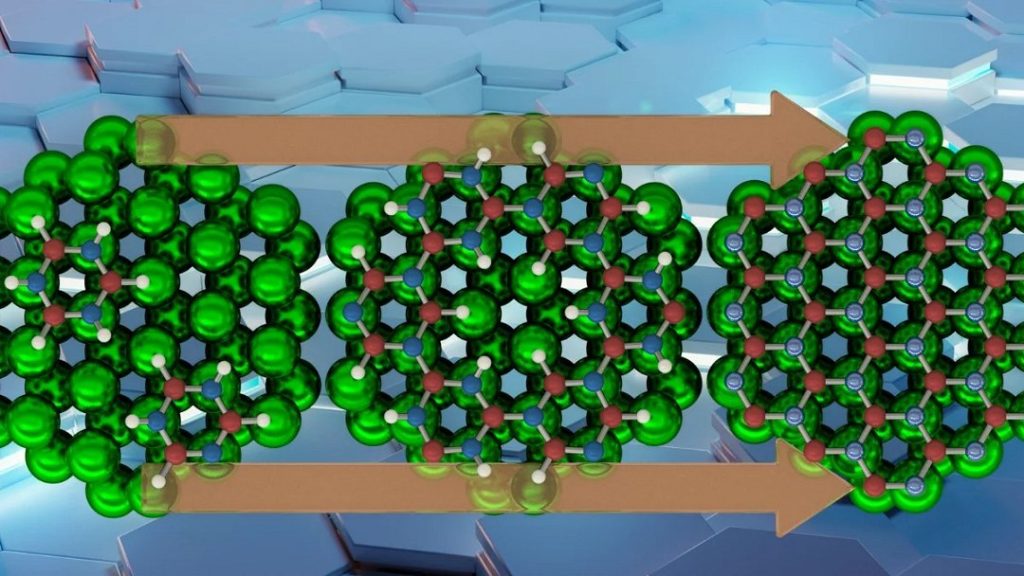 **Embora o apelido "grafeno branco" seja popular, o nitreto de boro compartilha apenas a estrutura em camadas com as folhas monoatômicas de carbono.** *[Imagem: University of Surrey]*