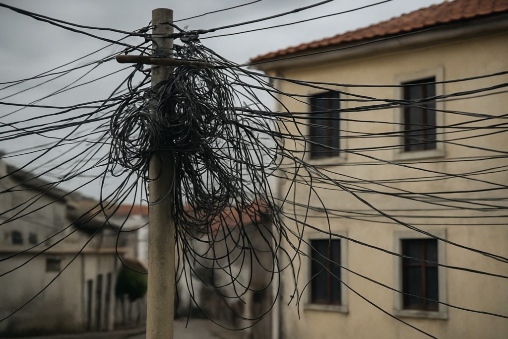 imagens de fios em postes