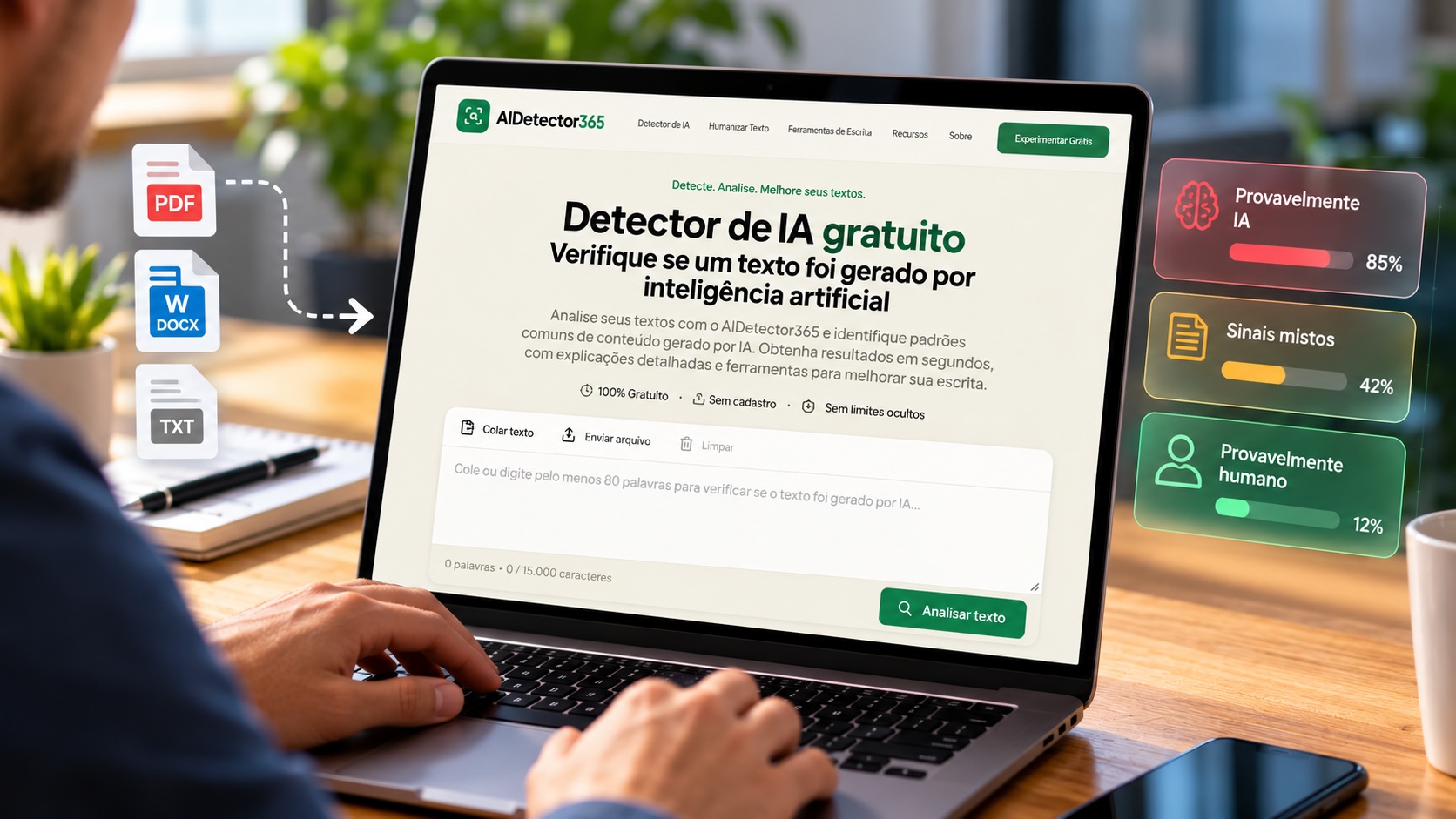AIDetector365: ferramenta gratuita identifica textos produzidos por inteligência artificial e oferece recursos para melhorar a escrita